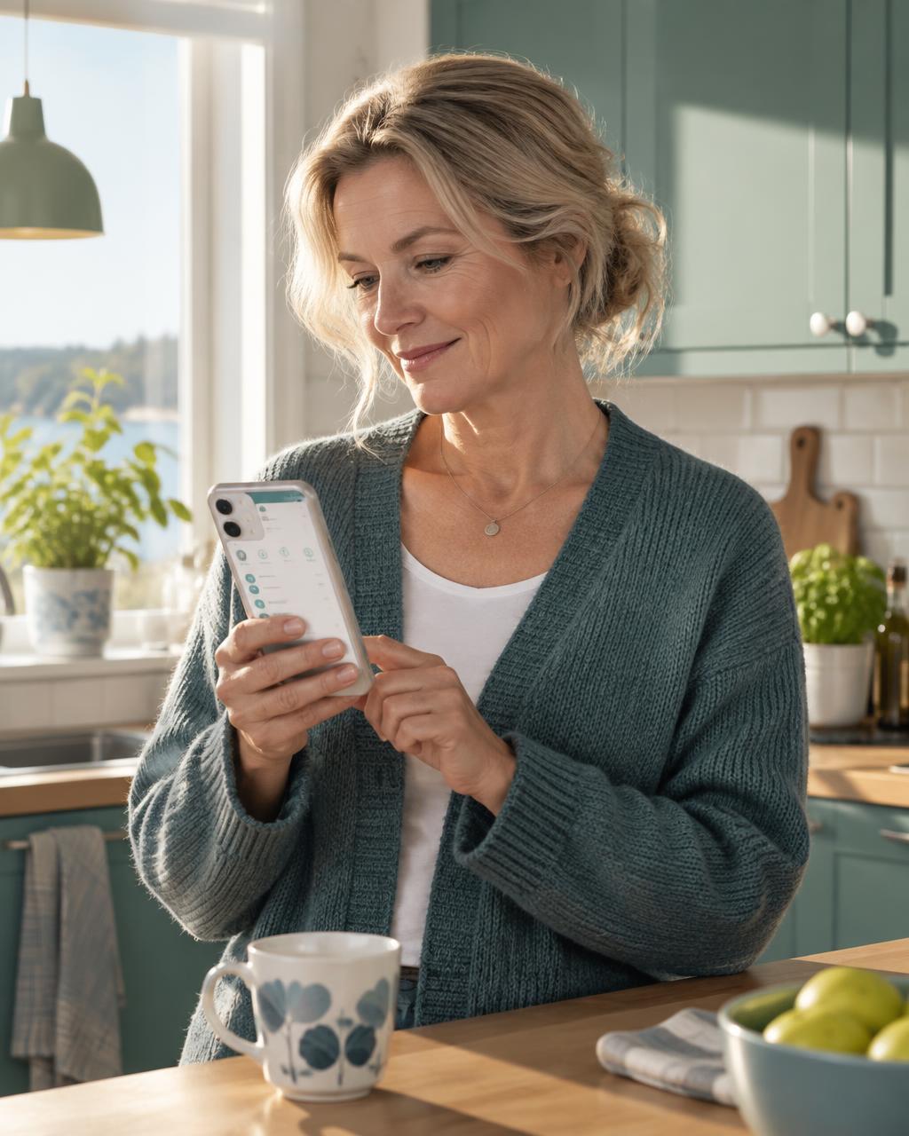 Anhörig följer sin närståendes omsorg i mobilen